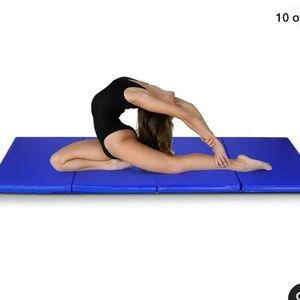 Yoga tumbling gymnastics blue mat